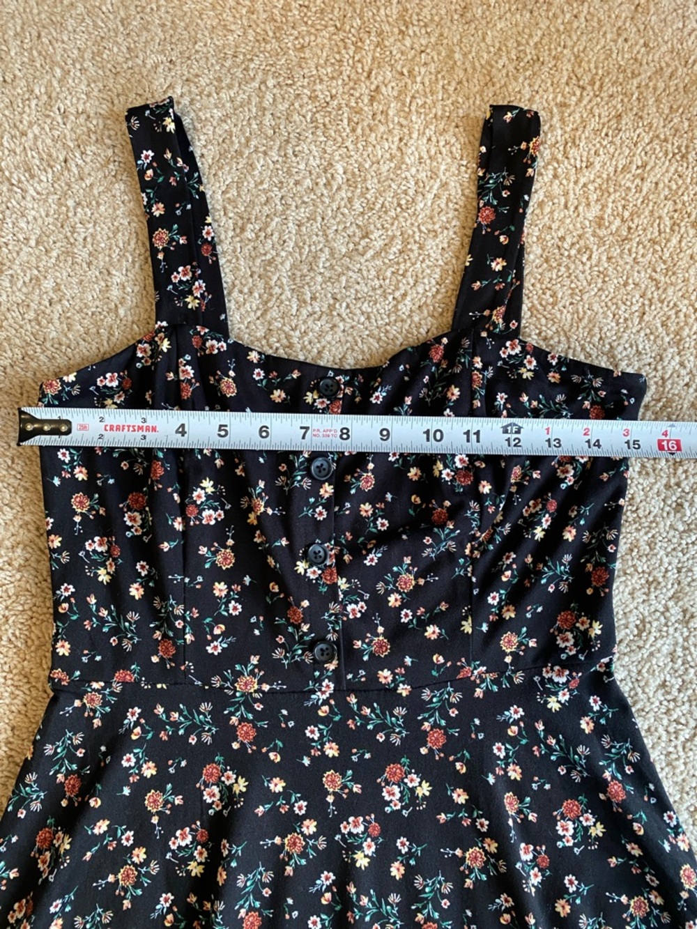nine britton Black Mini Dress with Floral Print - Picture 3 of 6
